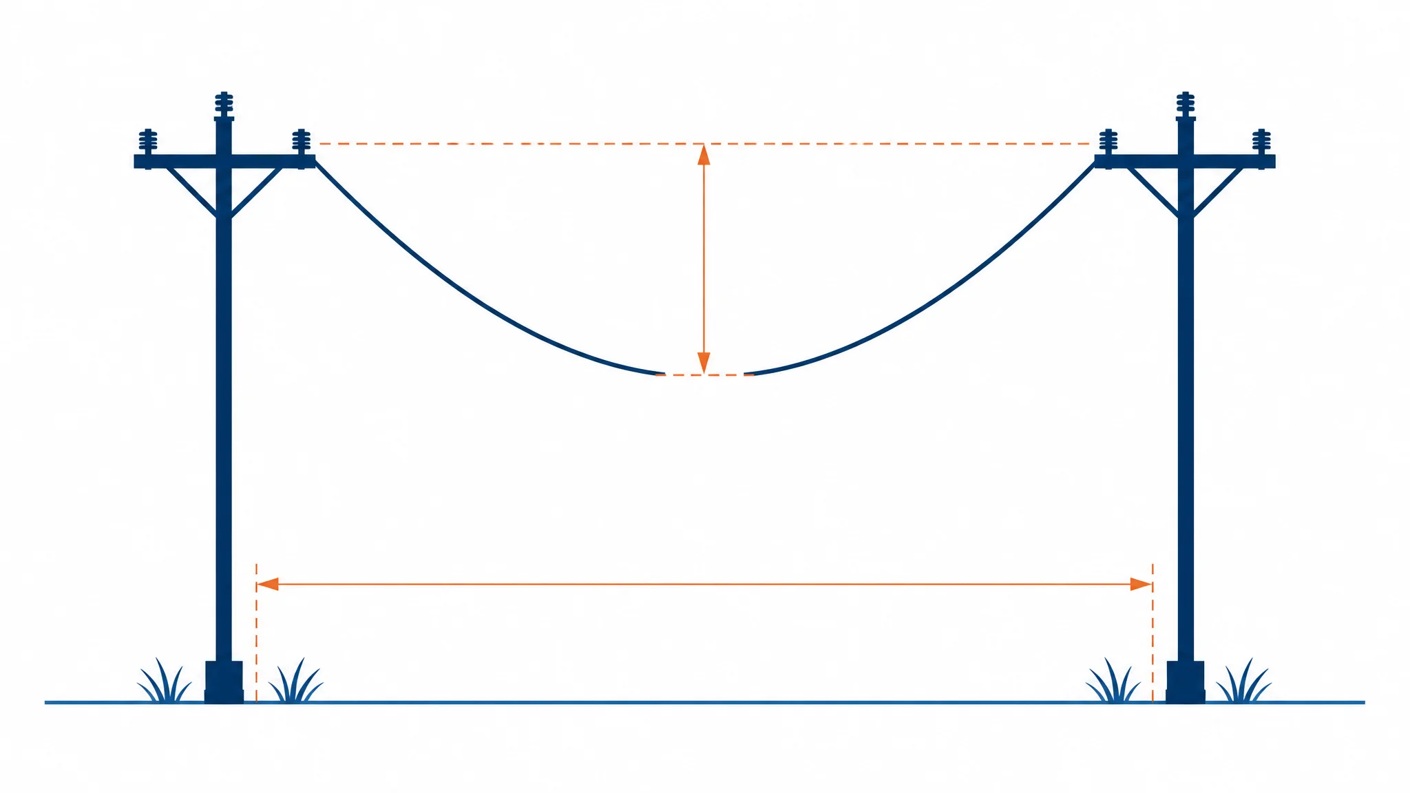 Illustration of the Span Sag & Stringing Tension calculator output